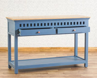 Alexandria Solid Wood Console Table-Two Drawer Furniselan China-Blue