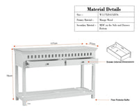 Alexandria Solid Wood Console Table-Two Drawer Furniselan - Frosty White
