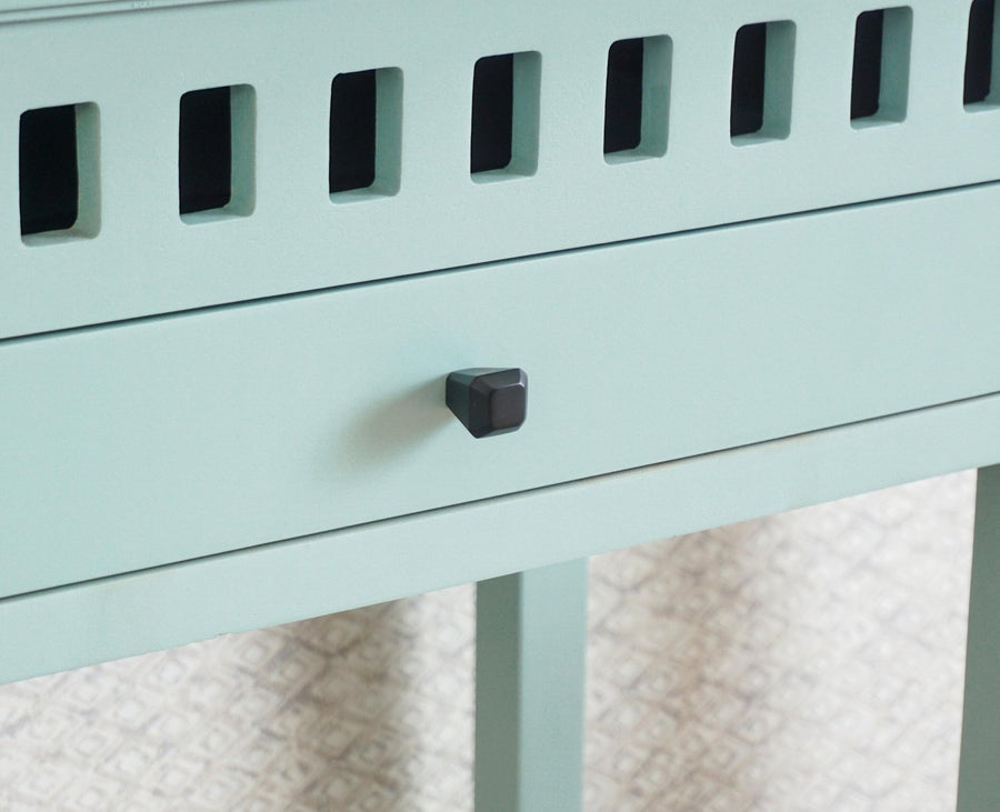 Alexandria Solid Wood Console Table-Two Drawer Furniselan Silt-Green