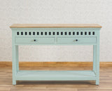 Alexandria Solid Wood Console Table-Two Drawer Furniselan Silt-Green