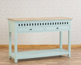 Alexandria Solid Wood Console Table-Two Drawer Furniselan Silt-Green