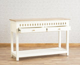 Alexandria Solid Wood Console Table-Two Drawer Furniselan - Frosty White