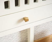 Alexandria Solid Wood Console Table-Two Drawer Furniselan Milky-White