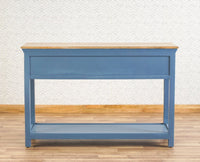 Alexandria Solid Wood Console Table-Two Drawer Furniselan China-Blue