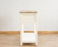 Alexandria Solid Wood Console Table-Two Drawer Furniselan Milky-White