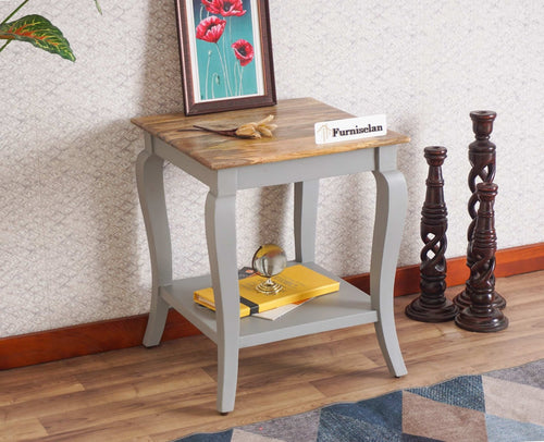 Alexandria Solid Wood End Table - Furniselan Cool-Grey