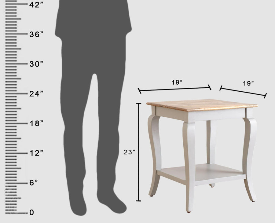 Alexandria Solid Wood End Table - Furniselan Cool-Grey