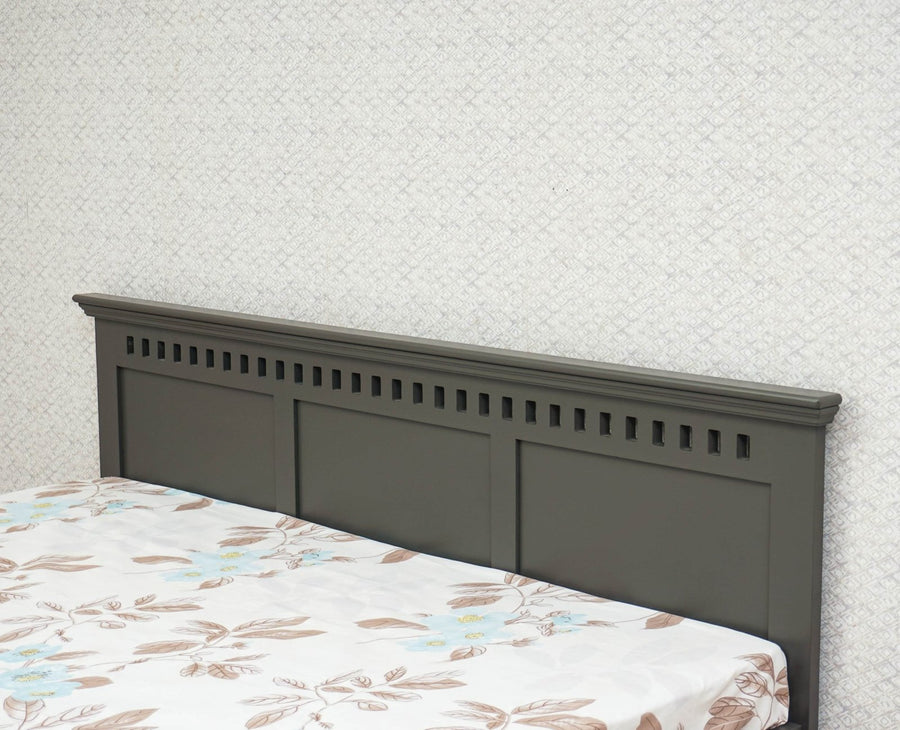 Alexandria Solid Wood King Size Bed - Furniselan Slate-Grey
