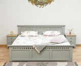 Alexandria Solid Wood King Size Bed - Furniselan Cool-Grey
