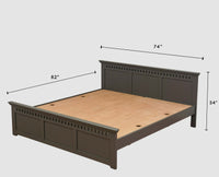 Alexandria Solid Wood King Size Bed - Furniselan Slate-Grey