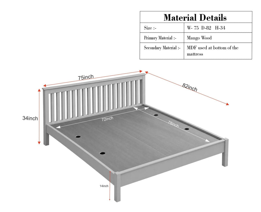 Alexandria Solid Wood King Size Bed - Furniselan Coral Peach