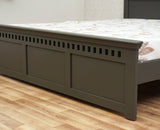 Alexandria Solid Wood King Size Bed - Furniselan Slate-Grey