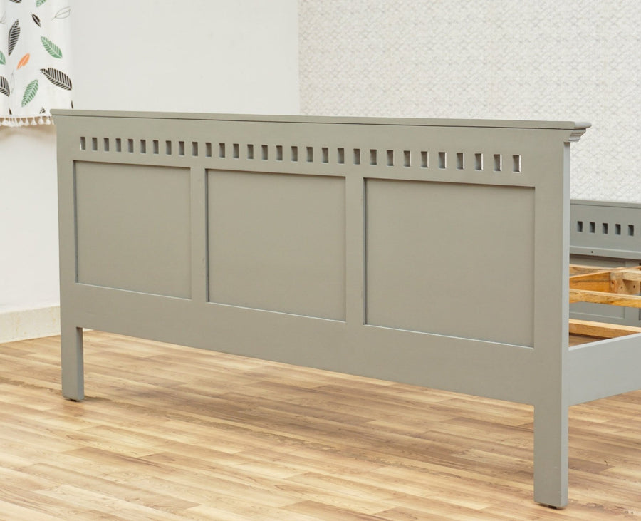 Alexandria Solid Wood King Size Bed - Furniselan Cool-Grey