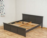 Alexandria Solid Wood King Size Bed - Furniselan Slate-Grey