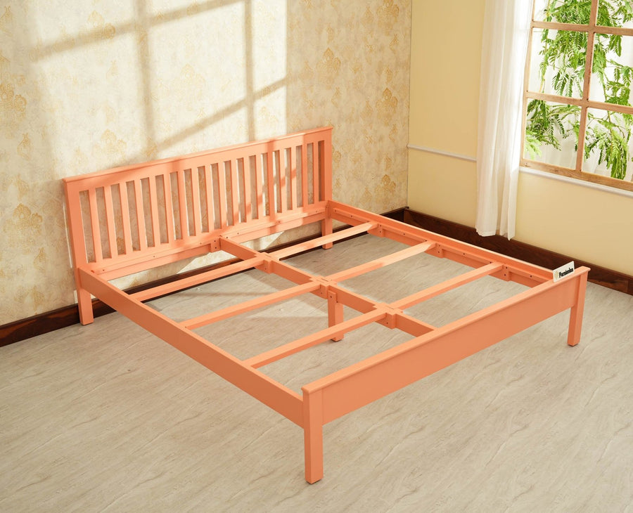 Alexandria Solid Wood King Size Bed - Furniselan Coral Peach