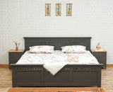 Alexandria Solid Wood King Size Bed - Furniselan Slate-Grey 
