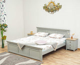 Alexandria Solid Wood King Size Bed - Furniselan Cool-Grey