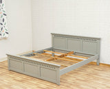 Alexandria Solid Wood King Size Bed - Furniselan Cool-Grey