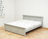 Alexandria Solid Wood King Size Bed - Furniselan Cool-Grey