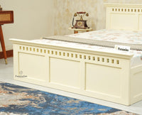 Alexandria Solid Wood King Size Bed with Hydraulic Storage Box Furniselan foresty white