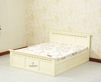 Alexandria Solid Wood King Size Bed with Hydraulic Storage Box Furniselan foresty white