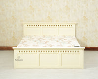 Alexandria Solid Wood King Size Bed with Hydraulic Storage Box Furniselan foresty white