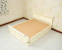 Alexandria Solid Wood King Size Bed with Hydraulic Storage Box Furniselan foresty white