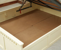 Alexandria Solid Wood King Size Bed with Hydraulic Storage Box Furniselan foresty white