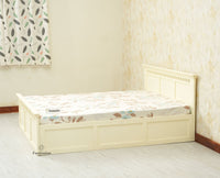 Alexandria Solid Wood King Size Bed with Hydraulic Storage Box Furniselan foresty white