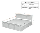Alexandria Solid Wood King Size Bed with Hydraulic Storage Box Furniselan foresty white