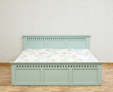 Alexandria Solid Wood King Size Bed with Storage Box - Furniselan Silt-Green