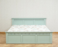Alexandria Solid Wood King Size Bed with Storage Box - Furniselan Silt-Green