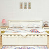Alexandria Solid Wood King Size Bed with Storage Box - Furniselan Milky-White