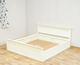 Alexandria Solid Wood King Size Bed with Storage Box - Furniselan - Frosty White