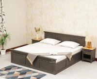 Alexandria Solid Wood King Size Bed with Storage Box - Furniselan