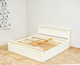 Alexandria Solid Wood King Size Bed with Storage Box - Furniselan - Frosty White