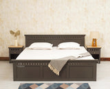 Alexandria Solid Wood King Size Bed with Storage Box - Furniselan Slate-Grey