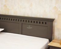 Alexandria Solid Wood King Size Bed with Storage Box - Furniselan Slate-Grey