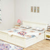 Alexandria Solid Wood King Size Bed with Storage Box - Furniselan Milky-White