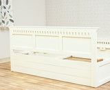 Alexandria Solid Wood King Size Bed with Storage Box - Furniselan - Frosty White