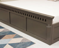 Alexandria Solid Wood King Size Bed with Storage Box - Furniselan Slate-Grey