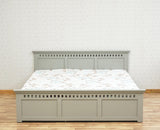 Alexandria Solid Wood King Size Bed with Storage Drawer - Furniselan Cool-Grey