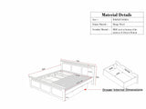 Alexandria Solid Wood King Size Bed with Storage Drawer - Furniselan Slate-Grey
