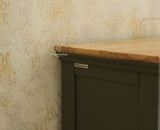 Alexandria Solid Wood Kitchen Crockery Cabinet Two Door Two Drawers Furniselan-Slate grey