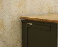 Alexandria Solid Wood Kitchen Crockery Cabinet Two Door Two Drawers Furniselan-Slate grey