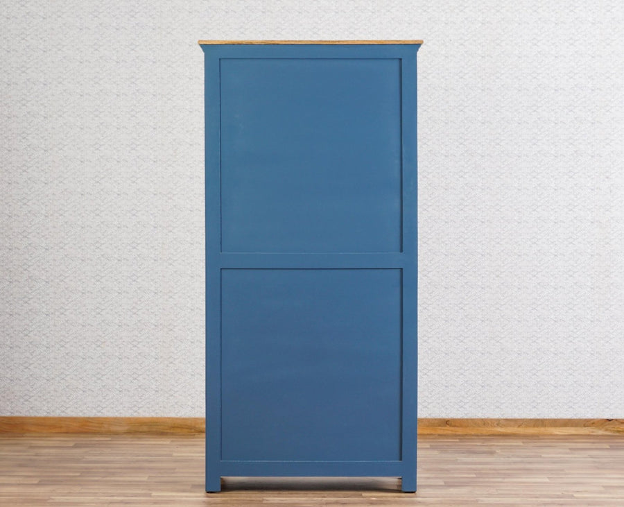 Alexandria Solid Wood Kitchen Crockery Cabinet Two Door Two Drawers Furniselan China-Blue