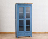 Alexandria Solid Wood Kitchen Crockery Cabinet Two Door Two Drawers Furniselan China-Blue