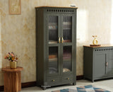 Alexandria Solid Wood Kitchen Crockery Cabinet Two Door Two Drawers Furniselan-Slate grey