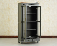 Alexandria Solid Wood Kitchen Crockery Cabinet Two Door Two Drawers Furniselan-Slate grey