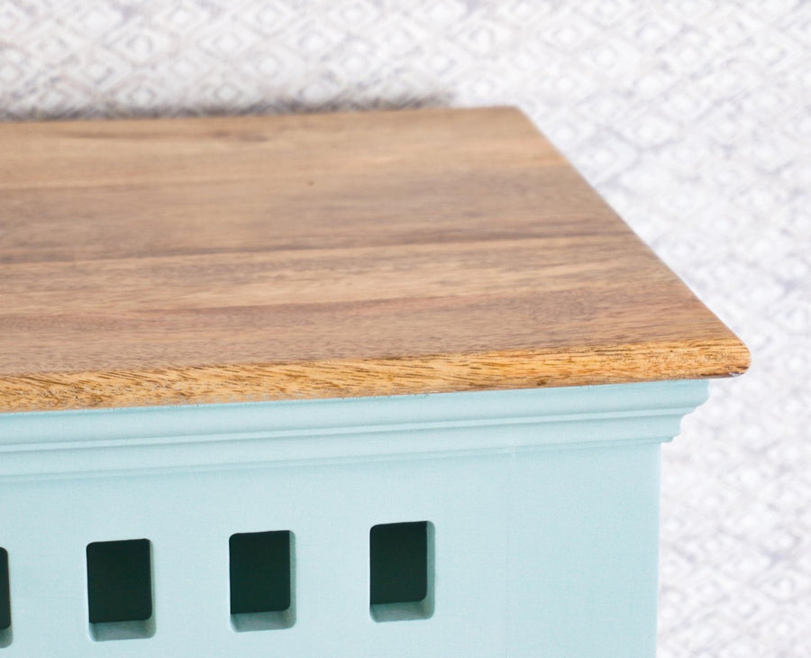 Alexandria Solid Wood Kitchen Crockery Cabinet Two Door Two Drawers Furniselan Silt-Green